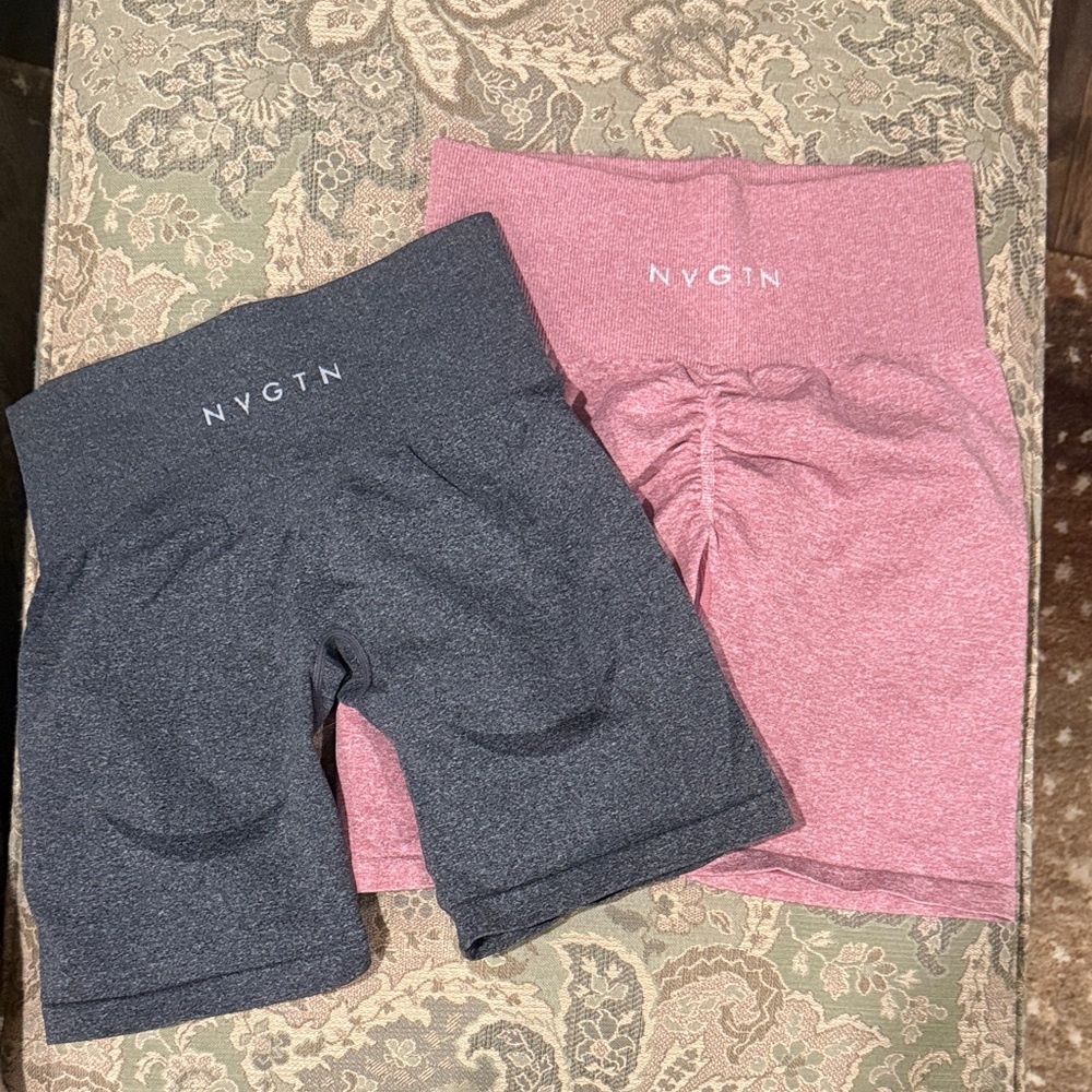 NVGTN Women's Charcoal and Pink Bike Shorts